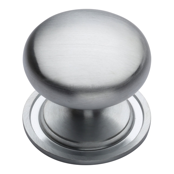 C2240 48-SC • 48 x 48 x 42mm • Satin Chrome • Heritage Brass Mushroom Cabinet Knob